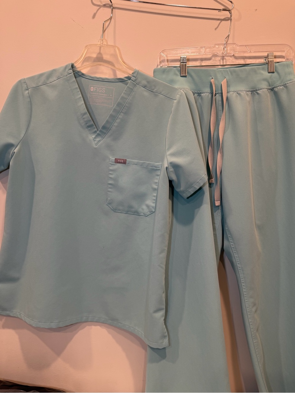 Figs Scrub Set Catarina Top M & Livingston Pants M - Mint Blue